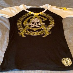 Affliction 3/4 sleeve shirt